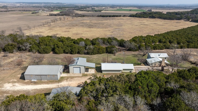 aerial view with a rural view