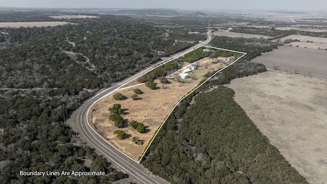 drone / aerial view featuring a rural view