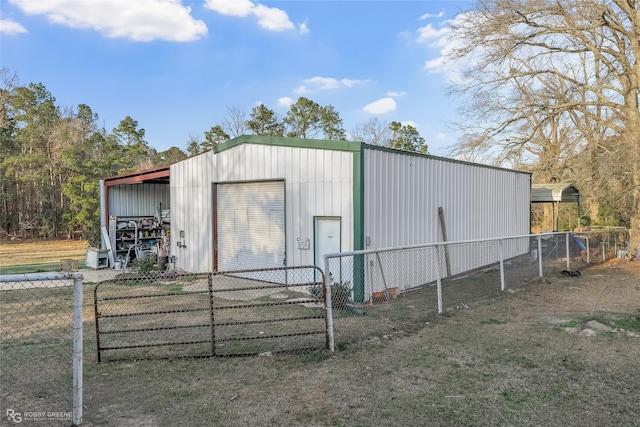 view of outdoor structure with a garage