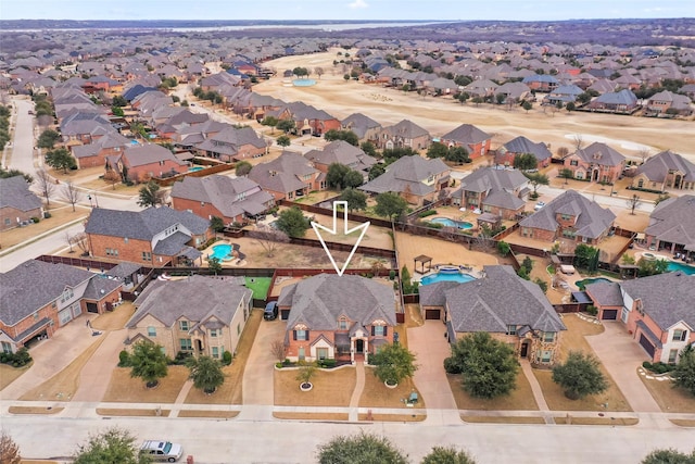 bird's eye view featuring a residential view