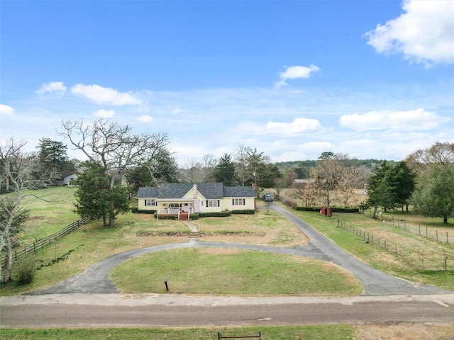 bird's eye view with a rural view