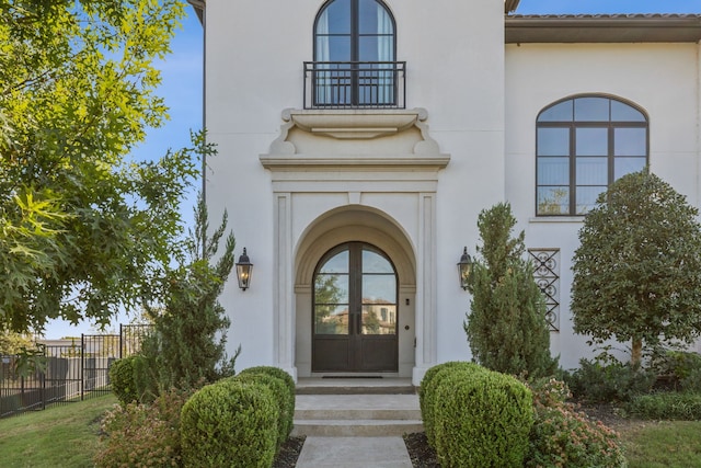 entrance to property with french doors