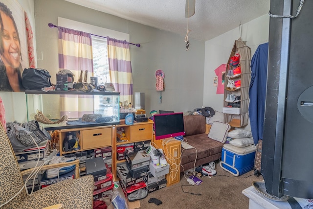 interior space featuring ceiling fan