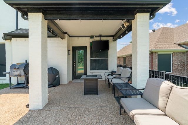 4104 Walnut Creek Ct, Fort Worth, TX 76137 - view of patio / terrace with area for grilling and outdoor lounge area