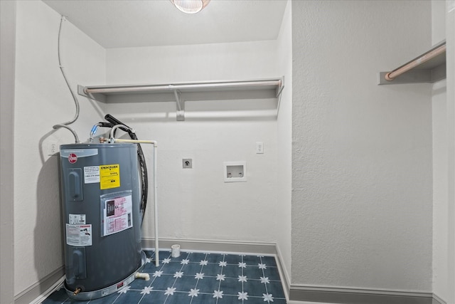 utility room featuring electric water heater