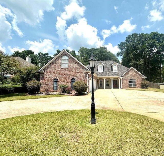 view of front of home featuring a front yard