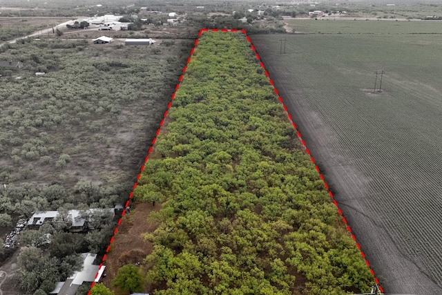 aerial view featuring a rural view