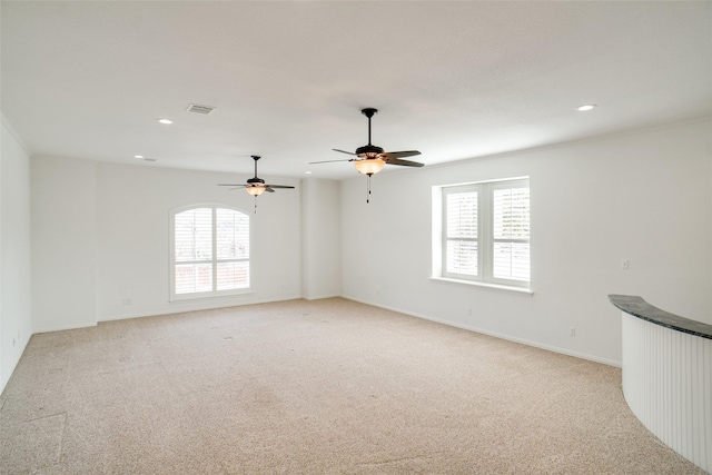 1306 Lexington Sq, Southlake, TX 76092 - unfurnished room with healthy amount of natural light, light carpet, recessed lighting, ceiling fan, and baseboards