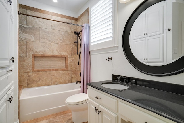1306 Lexington Sq, Southlake, TX 76092 - bathroom featuring vanity, shower / bath combination with curtain, and toilet