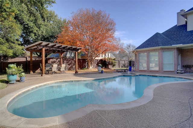 1306 Lexington Sq, Southlake, TX 76092 - view of swimming pool with a pergola, a patio, and a fenced backyard