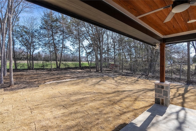 view of yard featuring ceiling fan