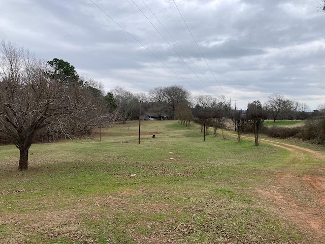 view of yard with a rural view