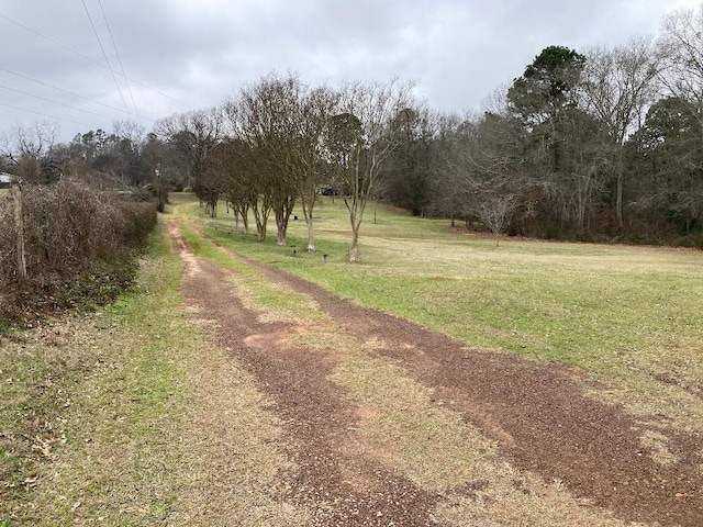 view of road with a rural view