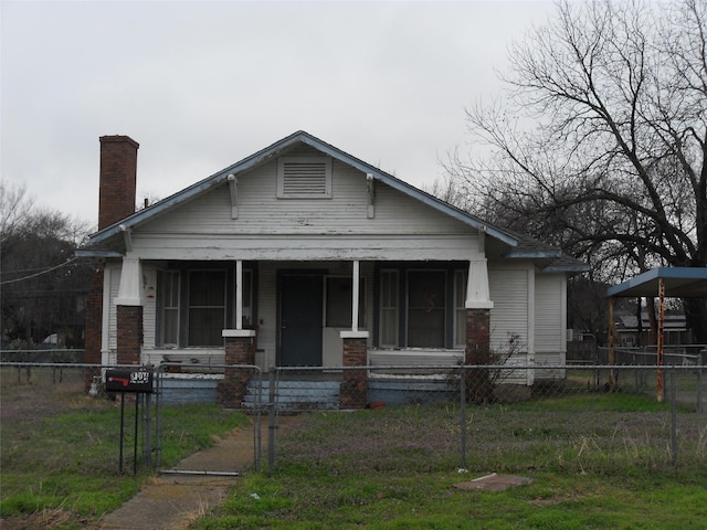 view of front of home with covered porch