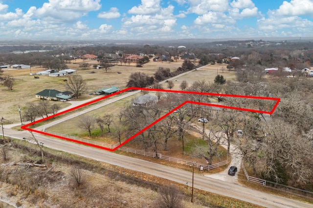 drone / aerial view featuring a rural view