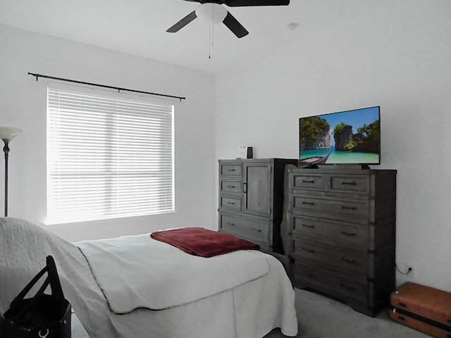 bedroom featuring ceiling fan