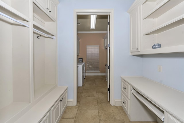 interior space with light tile patterned floors