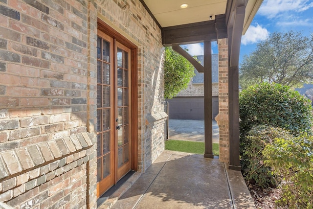 exterior space with french doors