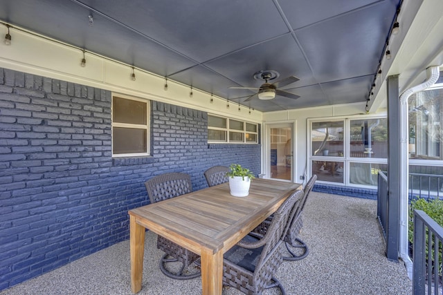 view of patio / terrace with ceiling fan