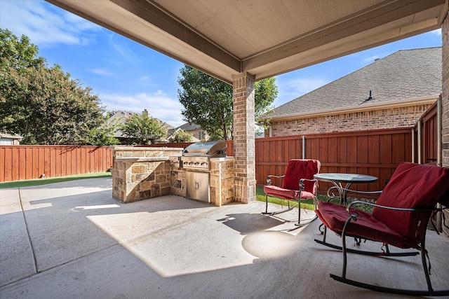 view of patio featuring area for grilling