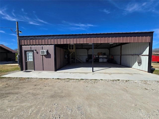 garage with a carport