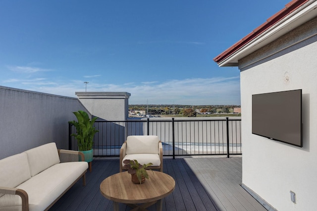 deck with an outdoor living space