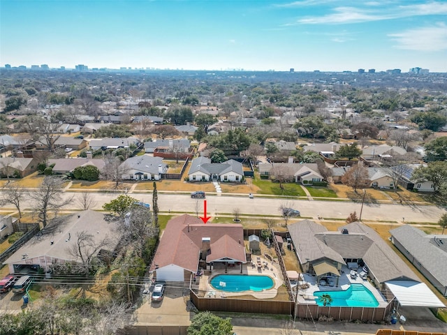 birds eye view of property featuring a residential view