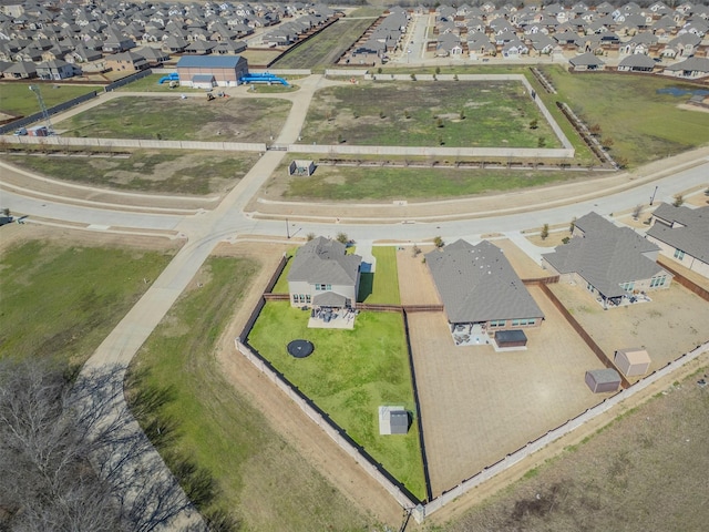 aerial view with a residential view