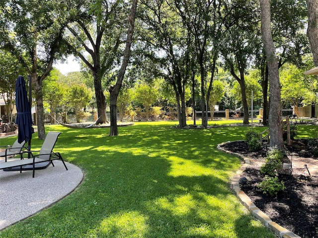 view of community featuring a lawn