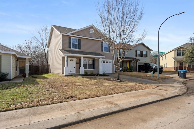 view of front property featuring a garage