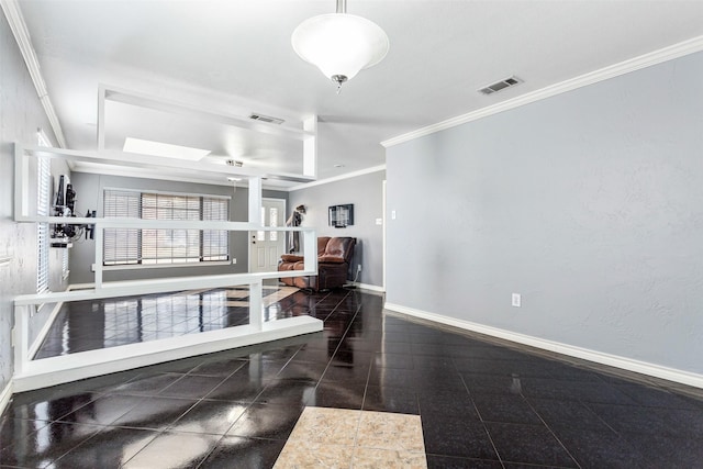 interior space with ornamental molding