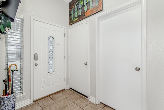 view of tiled entrance foyer