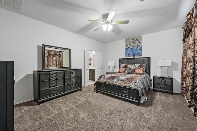 4424 Dashland Dr, Celina, TX 75009 - carpeted bedroom featuring ceiling fan and connected bathroom