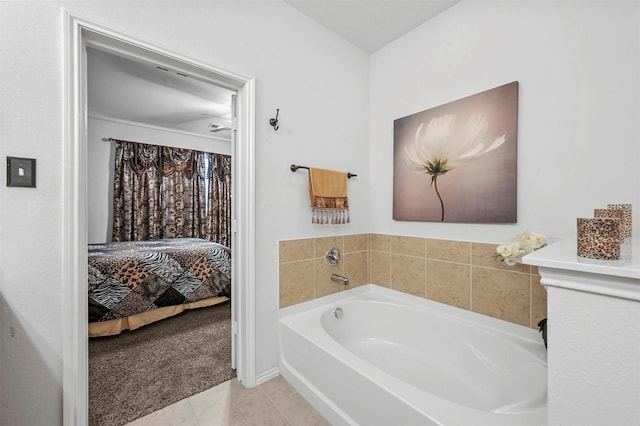 4424 Dashland Dr, Celina, TX 75009 - bathroom with tile patterned flooring and a washtub