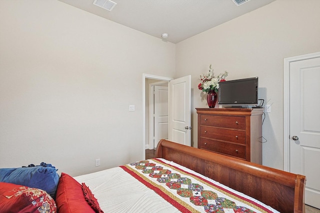 bedroom with visible vents