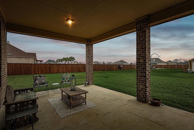 view of patio with a fenced backyard