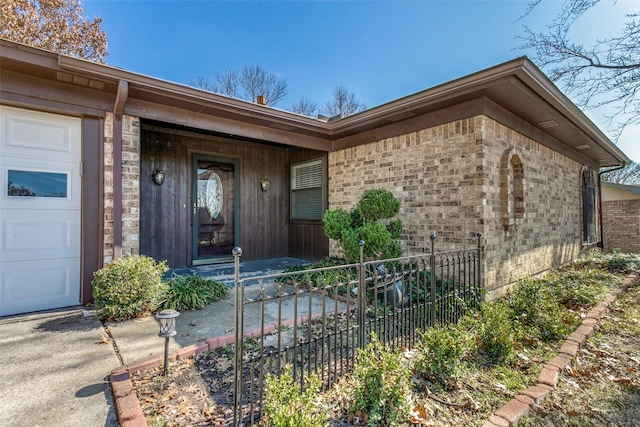 entrance to property with a garage