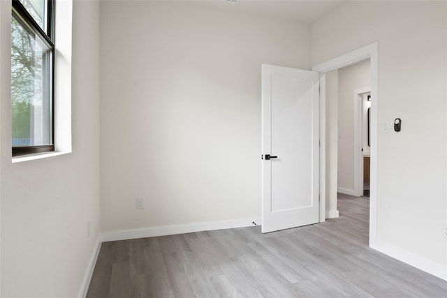 empty room featuring light wood-type flooring