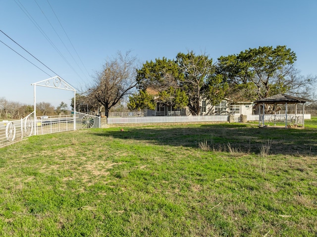 view of yard with a gazebo