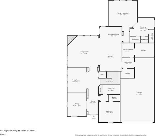 907 Highpoint Way, Roanoke, TX 76262 - floor plan