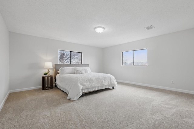 2160 Glenhaven Dr, Lewisville, TX 75067 - carpeted bedroom featuring multiple windows and a textured ceiling