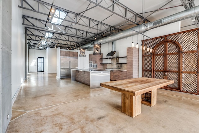 interior space with built in refrigerator
