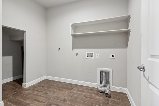 clothes washing area featuring gas dryer hookup, washer hookup, and electric dryer hookup