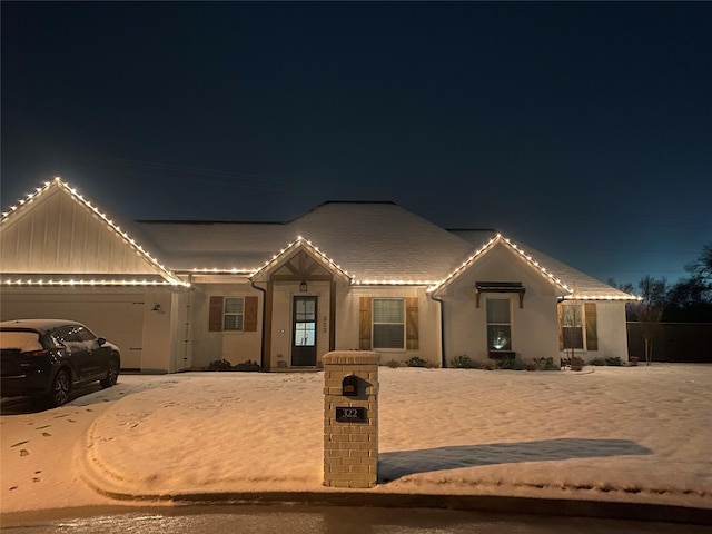 view of front of house with a garage