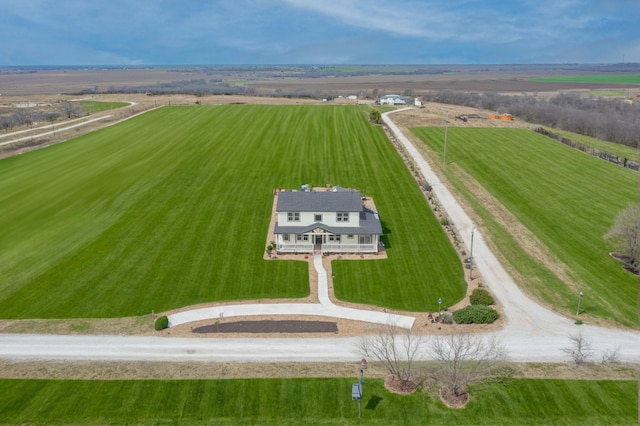 bird's eye view with a rural view