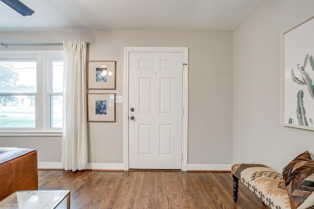 foyer featuring hardwood / wood-style floors