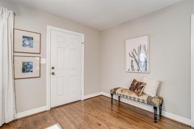 foyer featuring wood-type flooring