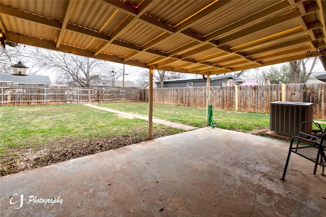 view of patio / terrace with central AC unit