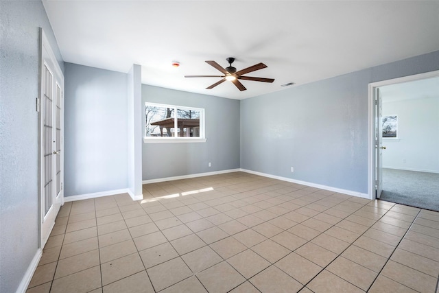 empty room with ceiling fan