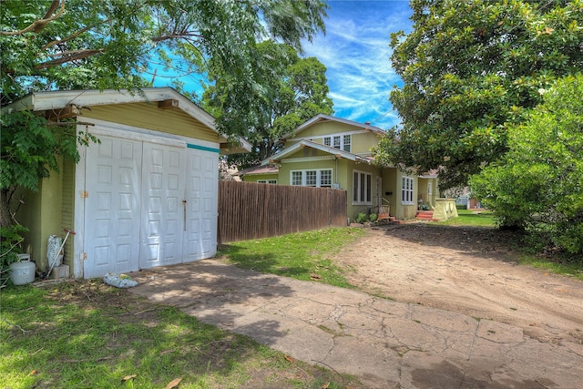 exterior space with a storage unit